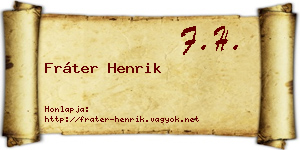 Fráter Henrik névjegykártya