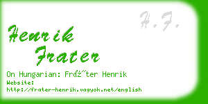 henrik frater business card